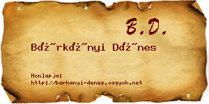 Bárkányi Dénes névjegykártya