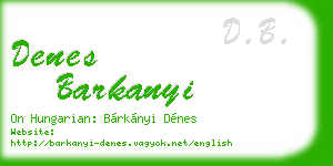 denes barkanyi business card