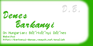 denes barkanyi business card